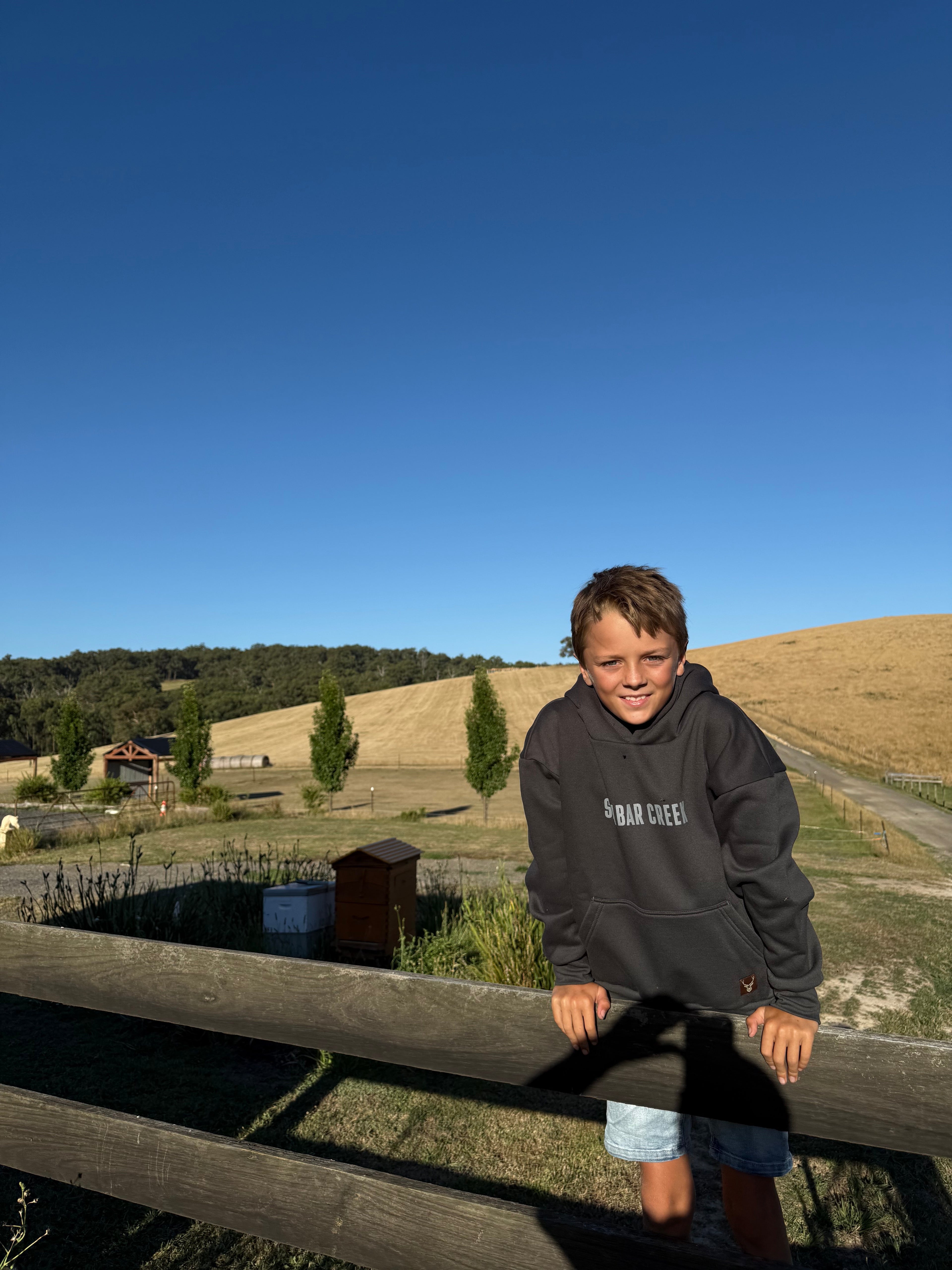 Charcoal Boxy Oversized Hood - KIDS