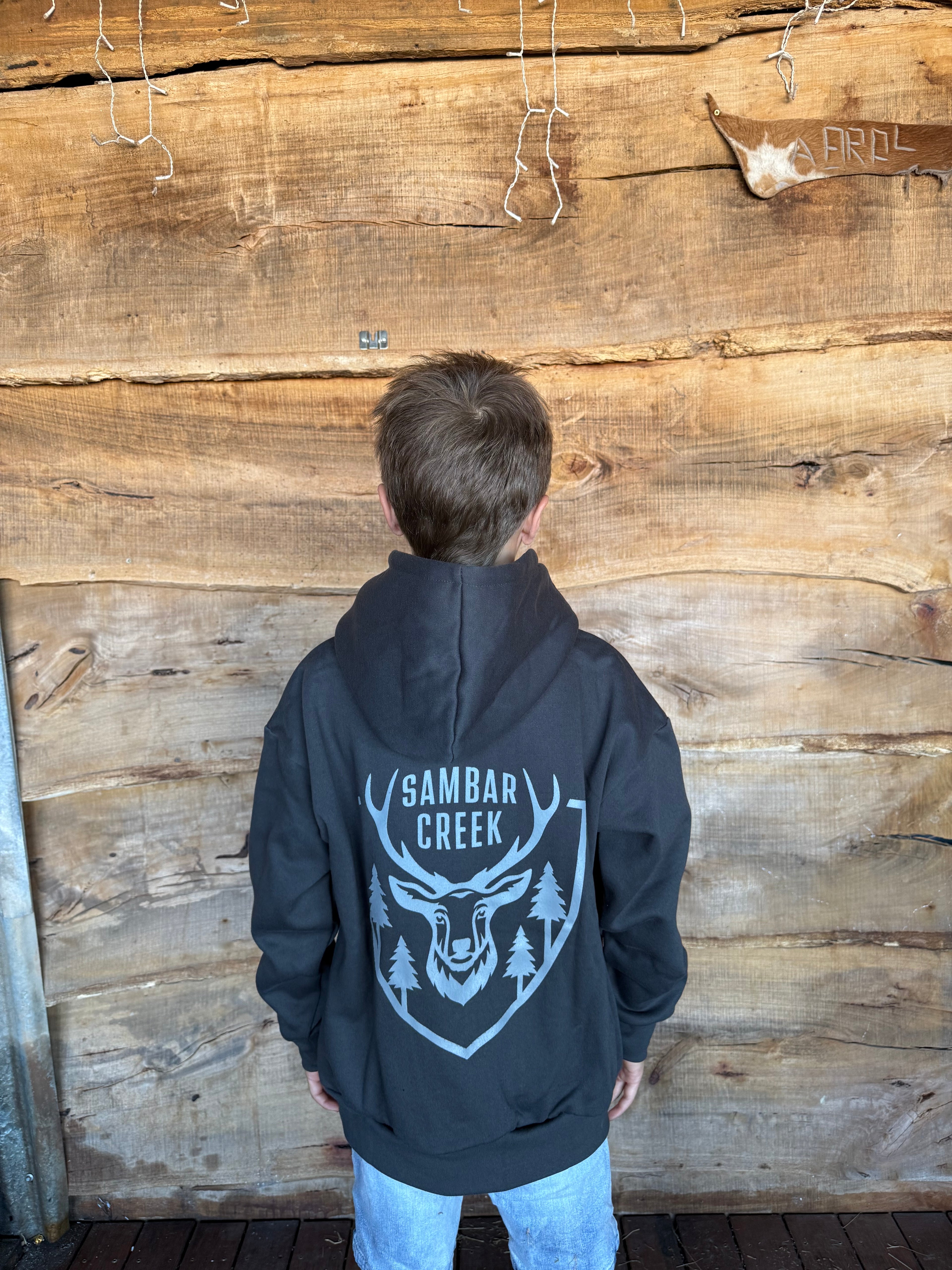 Charcoal Boxy Oversized Hood - KIDS