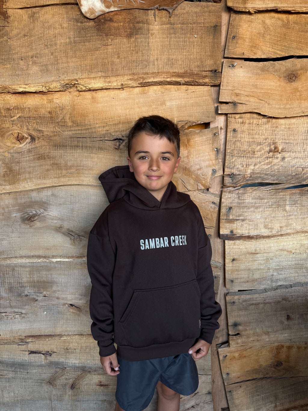 Brumby Brown Boxy Oversized Hood - KIDS