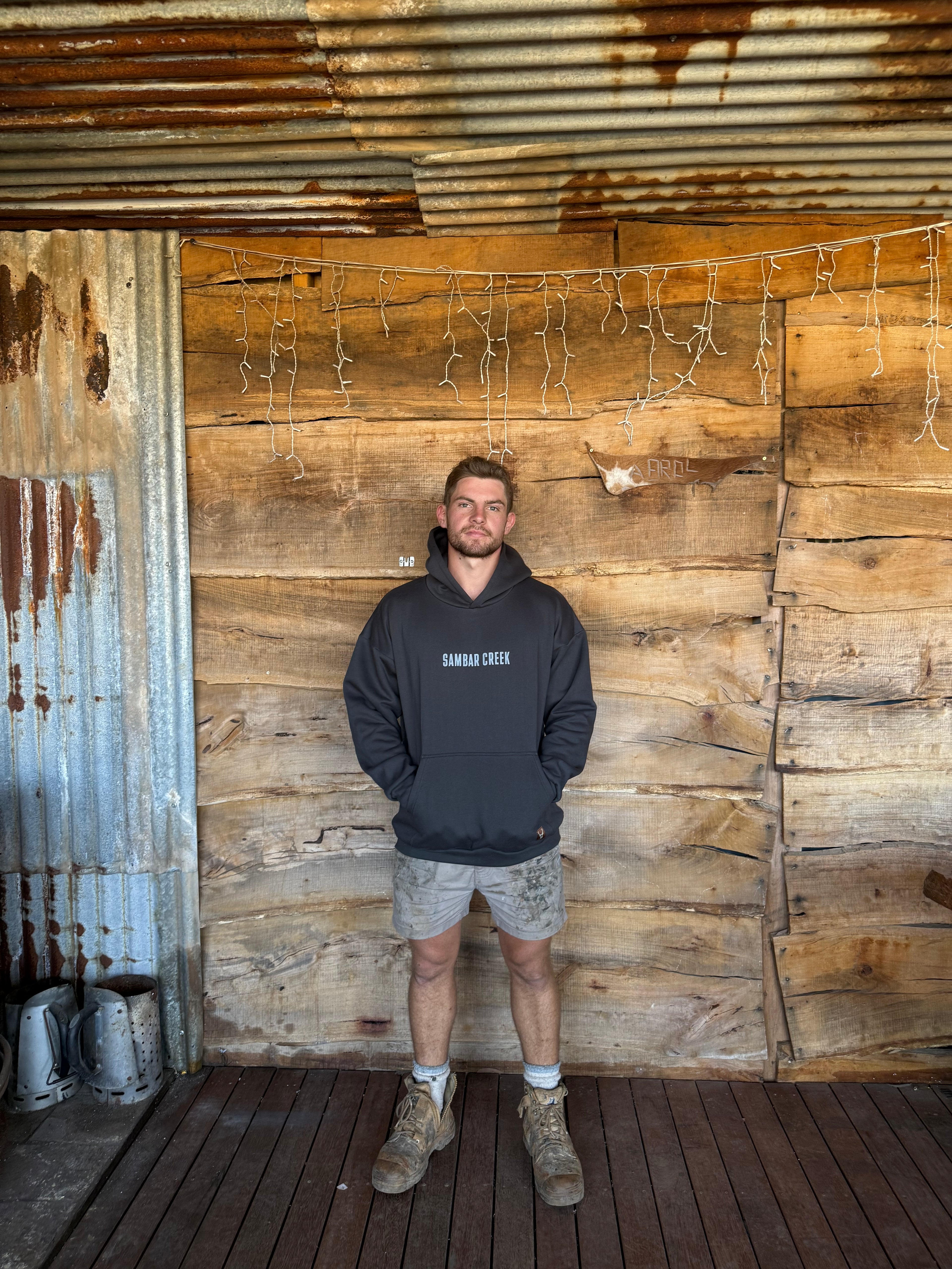 Charcoal Boxy Oversized Hood - Adult